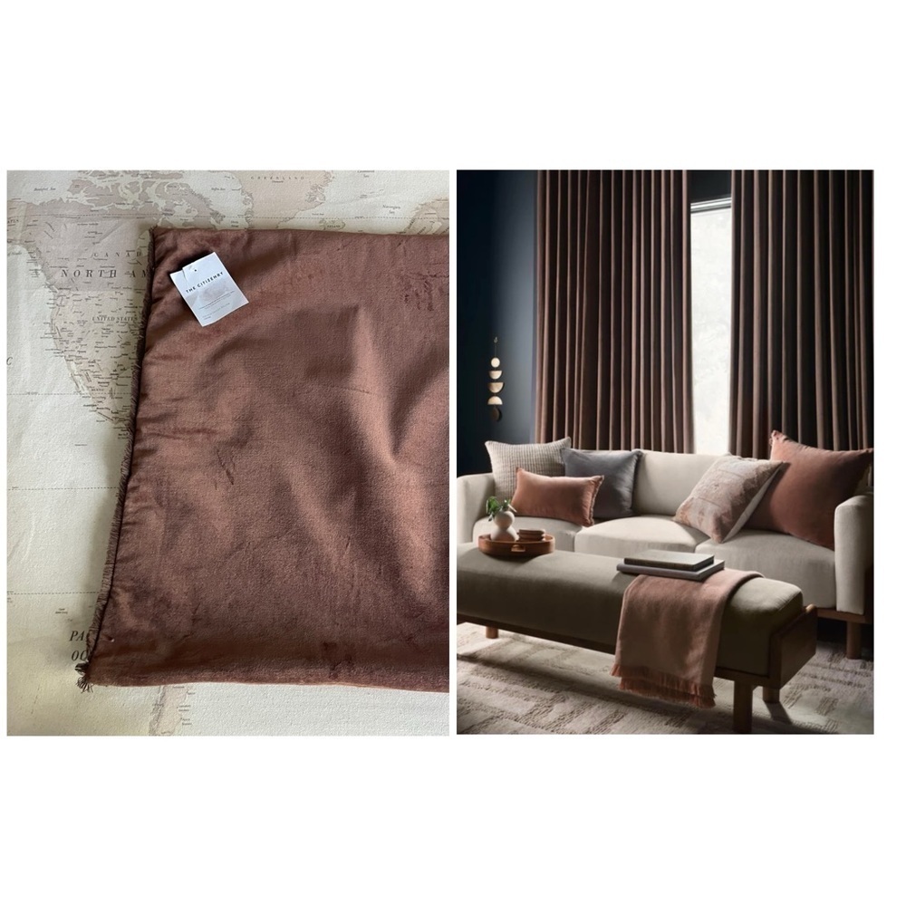 🆕 The Citizenry Naveta Velvet PILLOWCASE ONLY Cocoa NWT